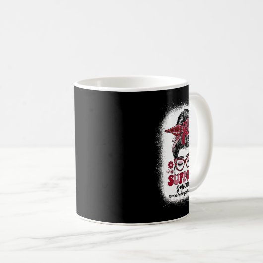 Mug Groovy Support Squad Messy Bun Brain Aneurysm (Devant droit)