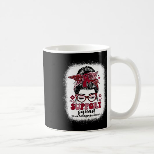 Mug Groovy Support Squad Messy Bun Brain Aneurysm  (Droite)