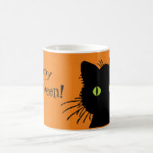 Mug Gros chat noir orné vert Joyeux Halloween design (Centre)