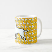 Mug Gros Chien Blanc Jaune (Devant droit)