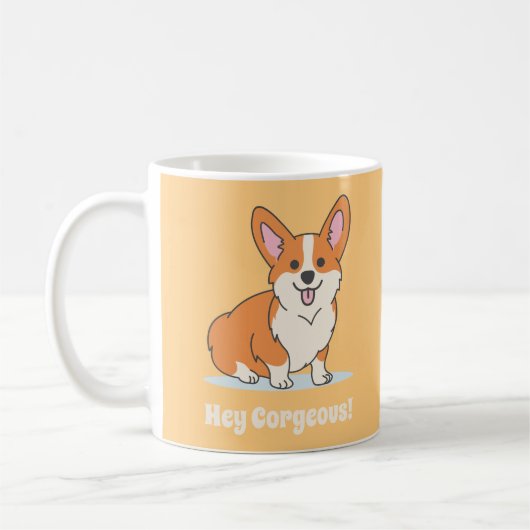 Mug Gros Chiot de Corgi - Hey Corgee (Gauche)