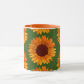 Mug Gros Motif de tournesol orange rustique (Centre)