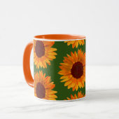 Mug Gros Motif de tournesol orange rustique (Devant gauche)