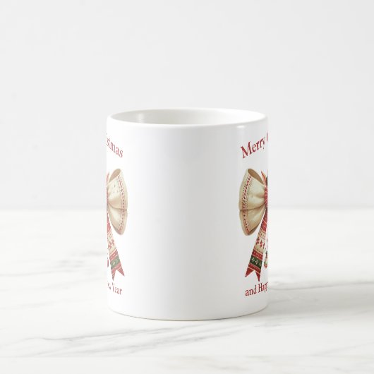 Mug Gros Noël avec arc rustique avec elfes casquette (Centre)