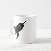 Mug Gros noir de bateau de rétrofusée (Devant gauche)