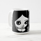 Mug Gros oeil Goth girl Maison hantée Art original (Devant gauche)