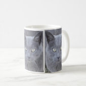 Mug Gros plan du visage de chat gris (Devant droit)