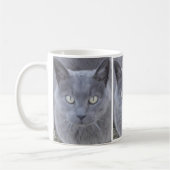 Mug Gros plan du visage de chat gris (Gauche)