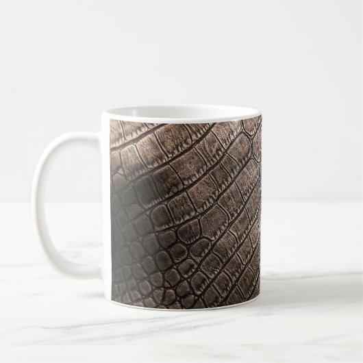 Mug Gros plan en cuir élégant : Motif texturé (Gauche)