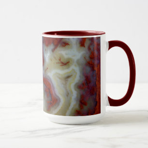 Mug Gros plan sur une dalle d'agate mousse rouge