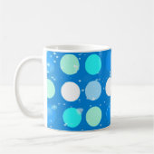 Mug Gros pois bleus, blancs et bleu clair cool (Gauche)