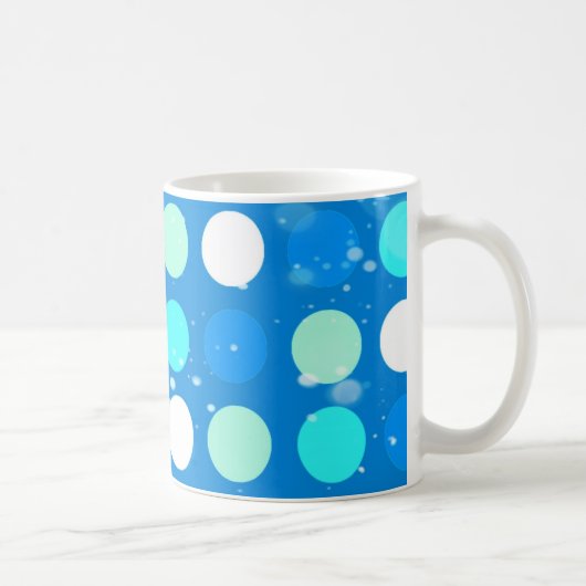 Mug Gros pois bleus, blancs et bleu clair cool (Droite)