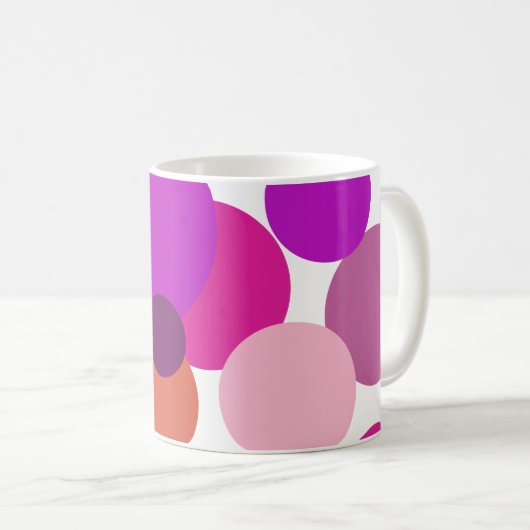 Mug Gros pois les années 70 en violet (Devant droit)