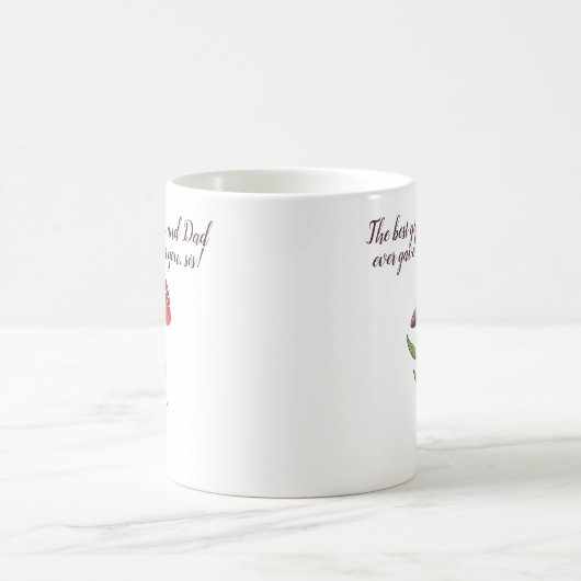 Mug Gros Sis Petite Soeur Douce Citation Fleurs Sauvag (Centre)