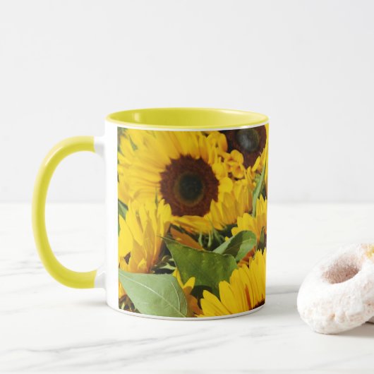 Mug Gros Tournesols Jaunes (Avec donut)