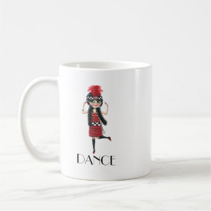 Mug Gros yeux Dancing Flapper Girl Red Dress 1920