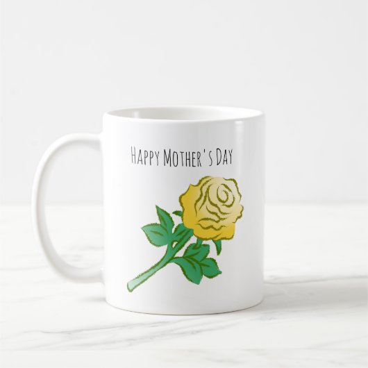 Mug Grosse Belle Rose Jaune (Gauche)