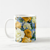 Mug Grosse Fleur de rose jaune rétro (Gauche)