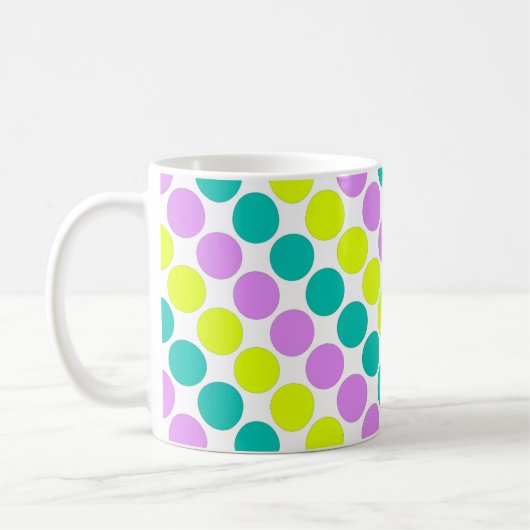 Mug Grosse pois multicolore années rétro (Gauche)