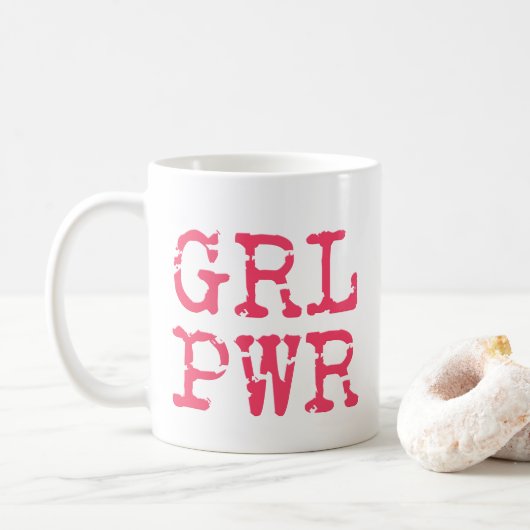 Mug Grosse puissance GRL PWR - Typographie de machine (Avec donut)