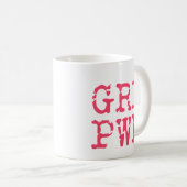 Mug Grosse puissance GRL PWR - Typographie de machine  (Devant droit)