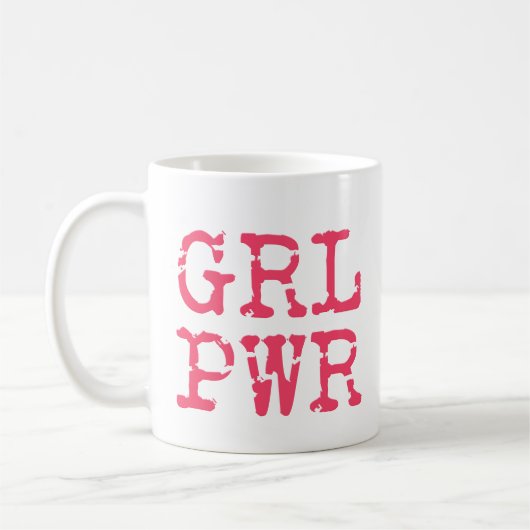 Mug Grosse puissance GRL PWR - Typographie de machine  (Gauche)