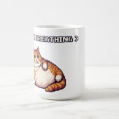 Mug Grosse respiration grasse mème de chat pixel art (Centre)