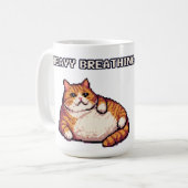 Mug Grosse respiration grasse mème de chat pixel art (Devant gauche)