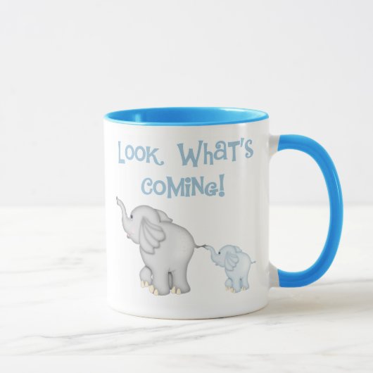Mug Grossesse bleue d'éléphant (Droite)