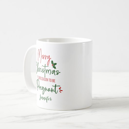 Mug Grossesse drôle Noël (Devant gauche)