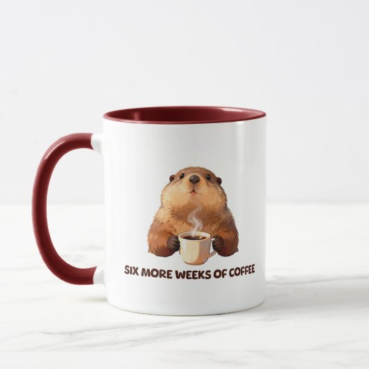Mug Groundhog Coffee | Six More Weeks of Coffee (Gauche)