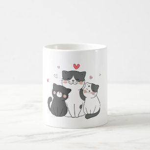 Mug groupe de chats mignons Conception amoureux des