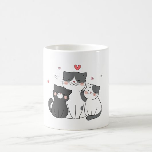 Mug groupe de chats mignons | Conception amoureux des (Centre)
