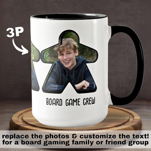 Mug Groupe de jeu de carte photo personnalisées 3P