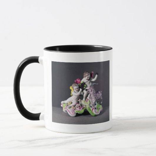 Mug Groupe de Longton Hall, deux putti avec la chèvre, (Gauche)