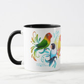 Mug Groupe de Lovebirds colorés (Gauche)