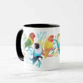 Mug Groupe de Lovebirds colorés (Devant gauche)