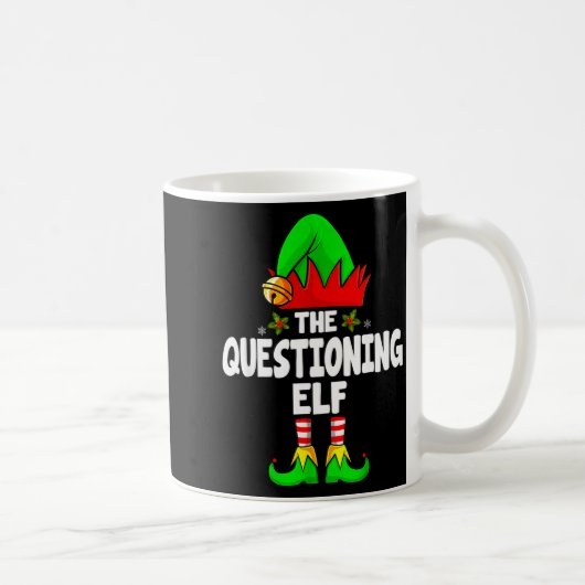 Mug Groupe de lutins interrogateurs Fête de Noël en py (Droite)