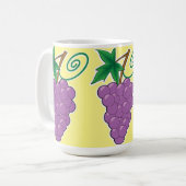 Mug Groupe de raisin sur jaune pâle (Devant gauche)