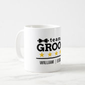 Mug Groupe d'équipe | Groomsman | Licence | Blanc noir (Devant gauche)