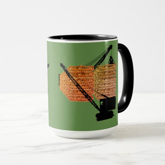 Mug Grue à chenilles et grue (Devant droit)