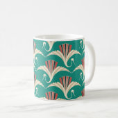 Mug Grue Art Déco - arrière - plan turquoise (Devant droit)