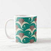 Mug Grue Art Déco - arrière - plan turquoise (Gauche)