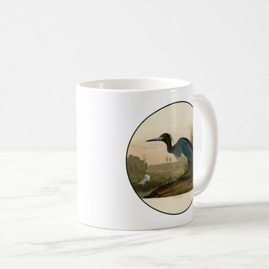 Mug Grue Bleue Heron Audubon Peinture (Devant droit)