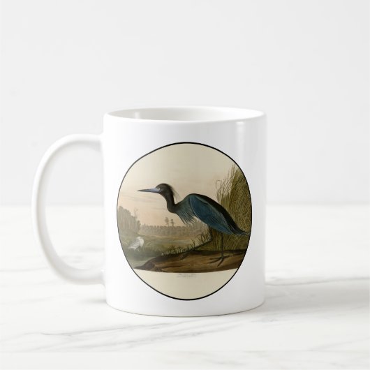 Mug Grue Bleue Heron Audubon Peinture (Gauche)