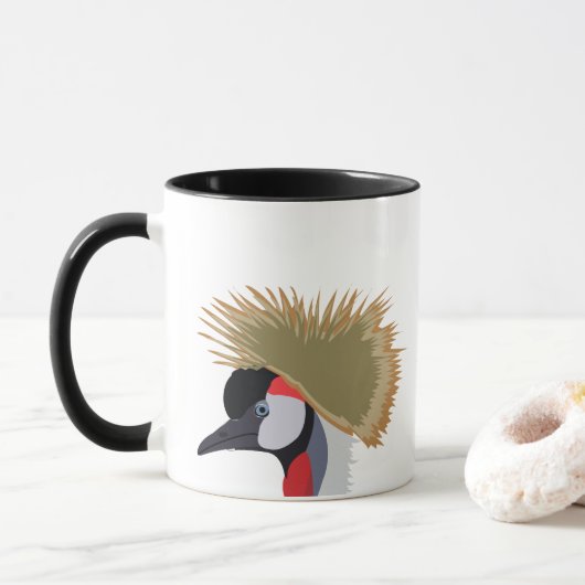 Mug Grue couronnée noire Faune (Avec donut)