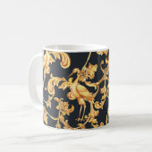 Mug Grues baroques dorées : ornement rococo. (Devant gauche)