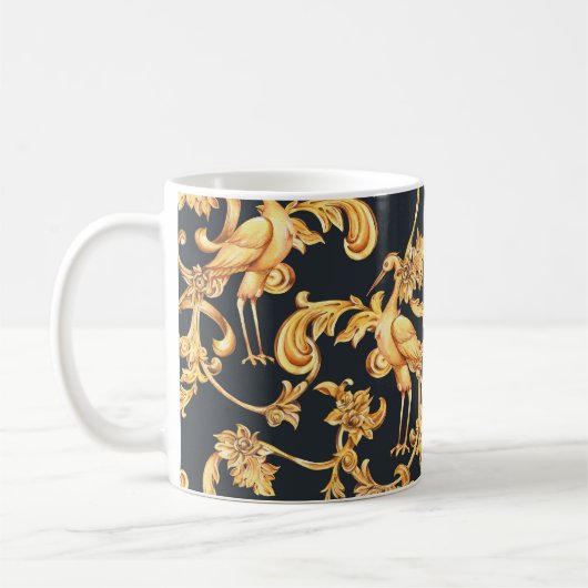 Mug Grues baroques dorées : ornement rococo. (Gauche)