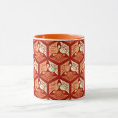 Mug Grues japonaises, mandarin et orange clair (Centre)