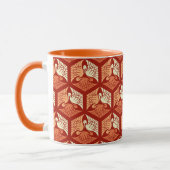 Mug Grues japonaises, mandarin et orange clair (Gauche)